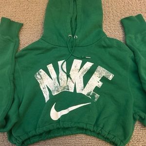 upcycled cropped nike hoodie